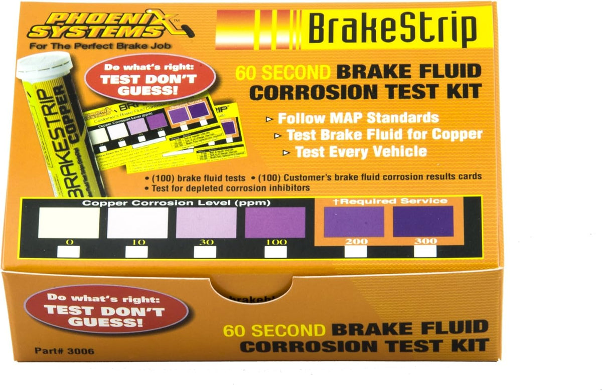 Brake Fluid Test Strip Kit, 100 Test Strips and 100 Rating Cards, Pack of 2 Y97582