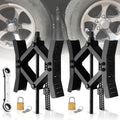 RV Camper Wheel Chock Stabilizer Scissor, 2 Pack Tire Wheel X Chock A688035
