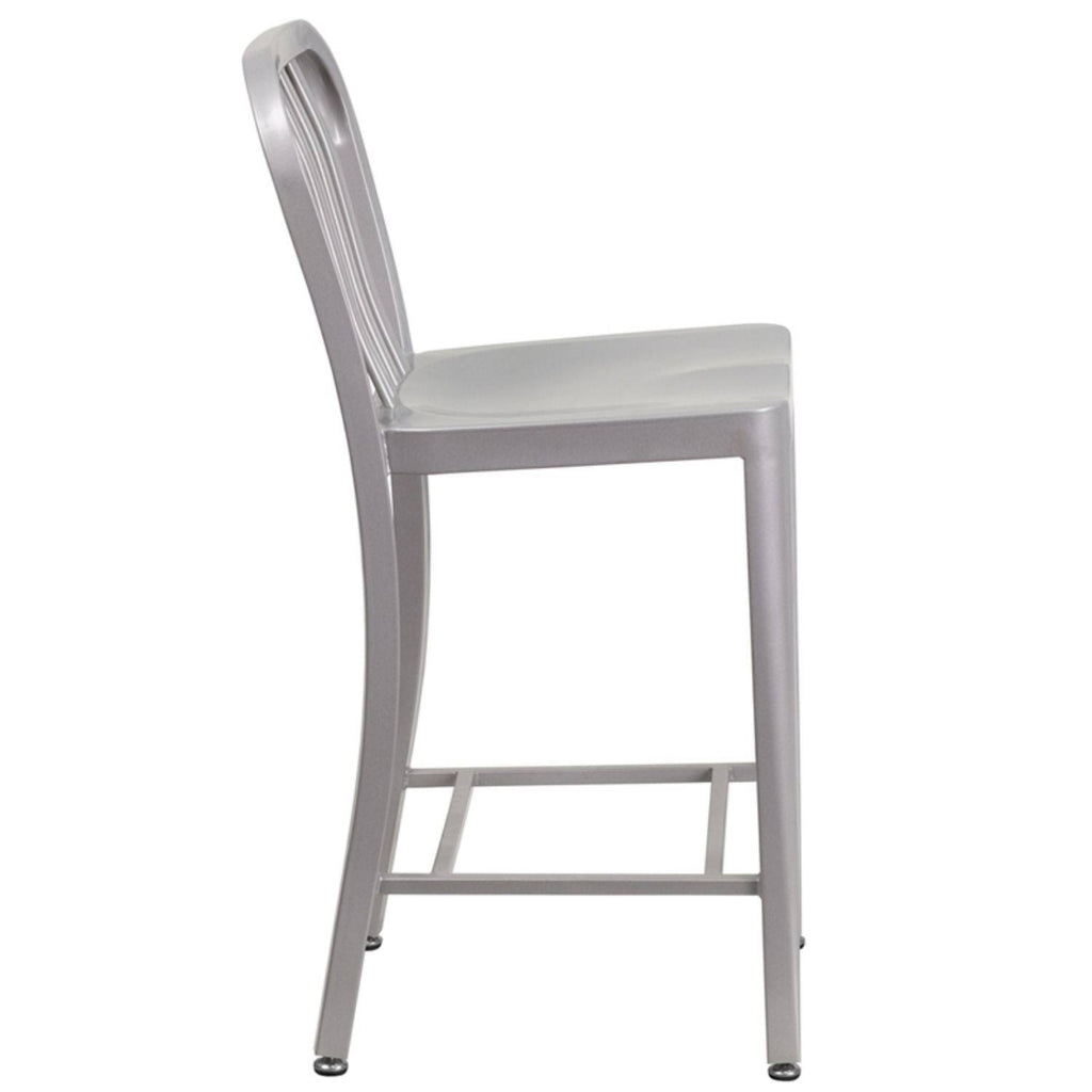 Silver Metal Counter Height Stool I52365