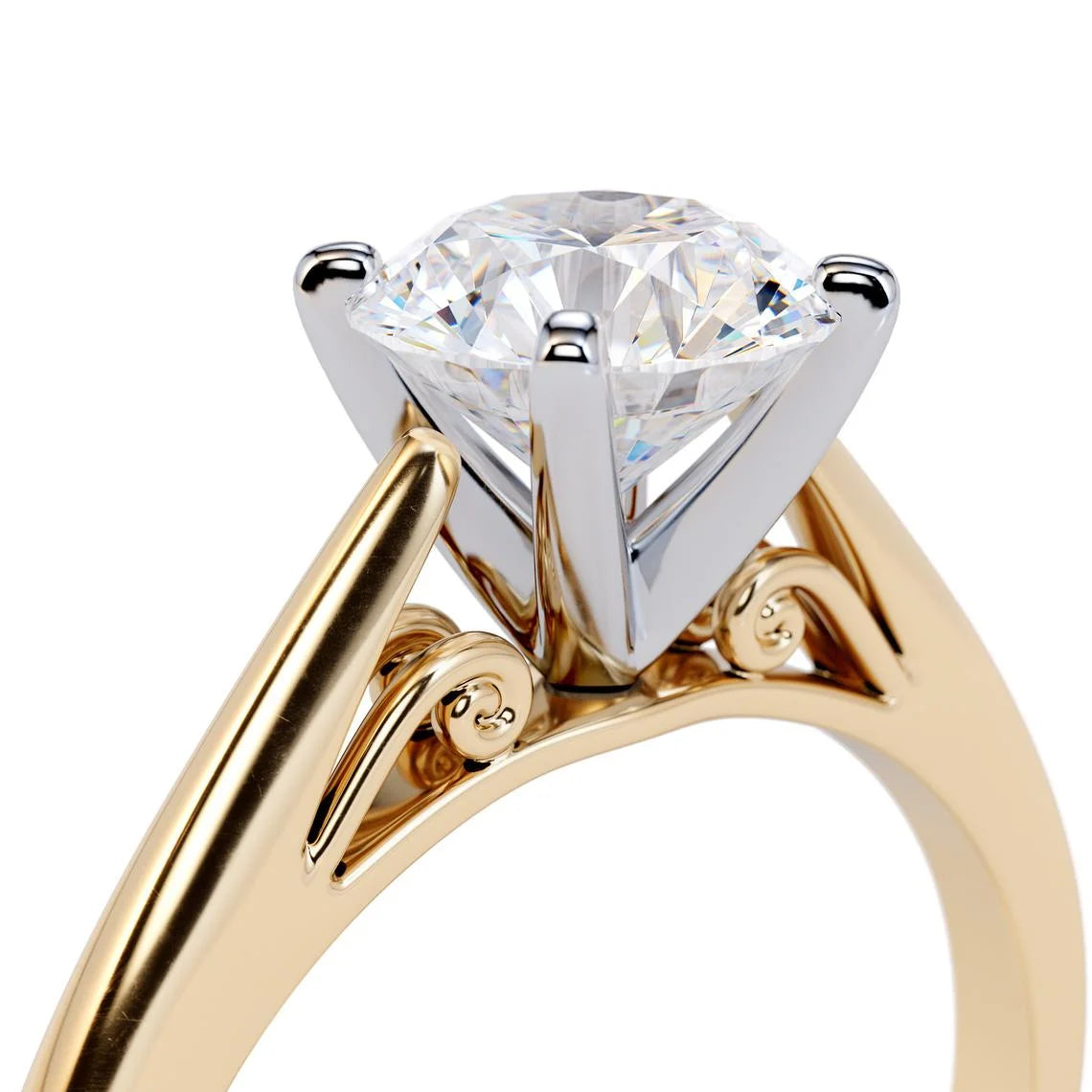 14K/18K White Gold Yellow Gold Solitaire Moissanite Engagement Ring C273130