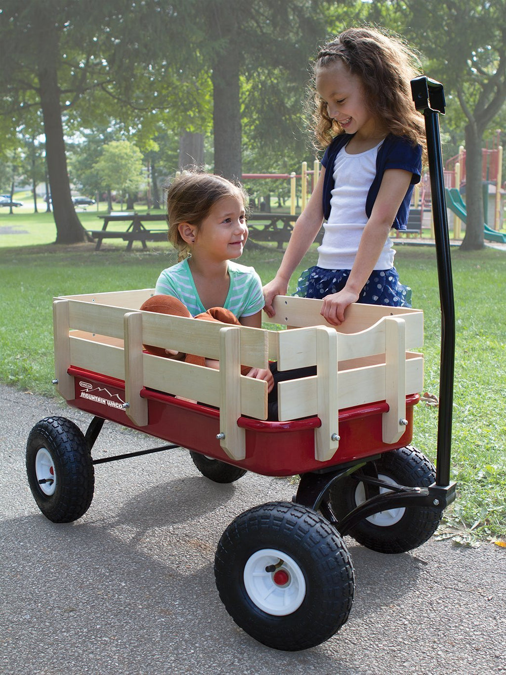 Mountain Wagon with Wooden Panels, All Terrain Tires, Wide Grip Handle I392