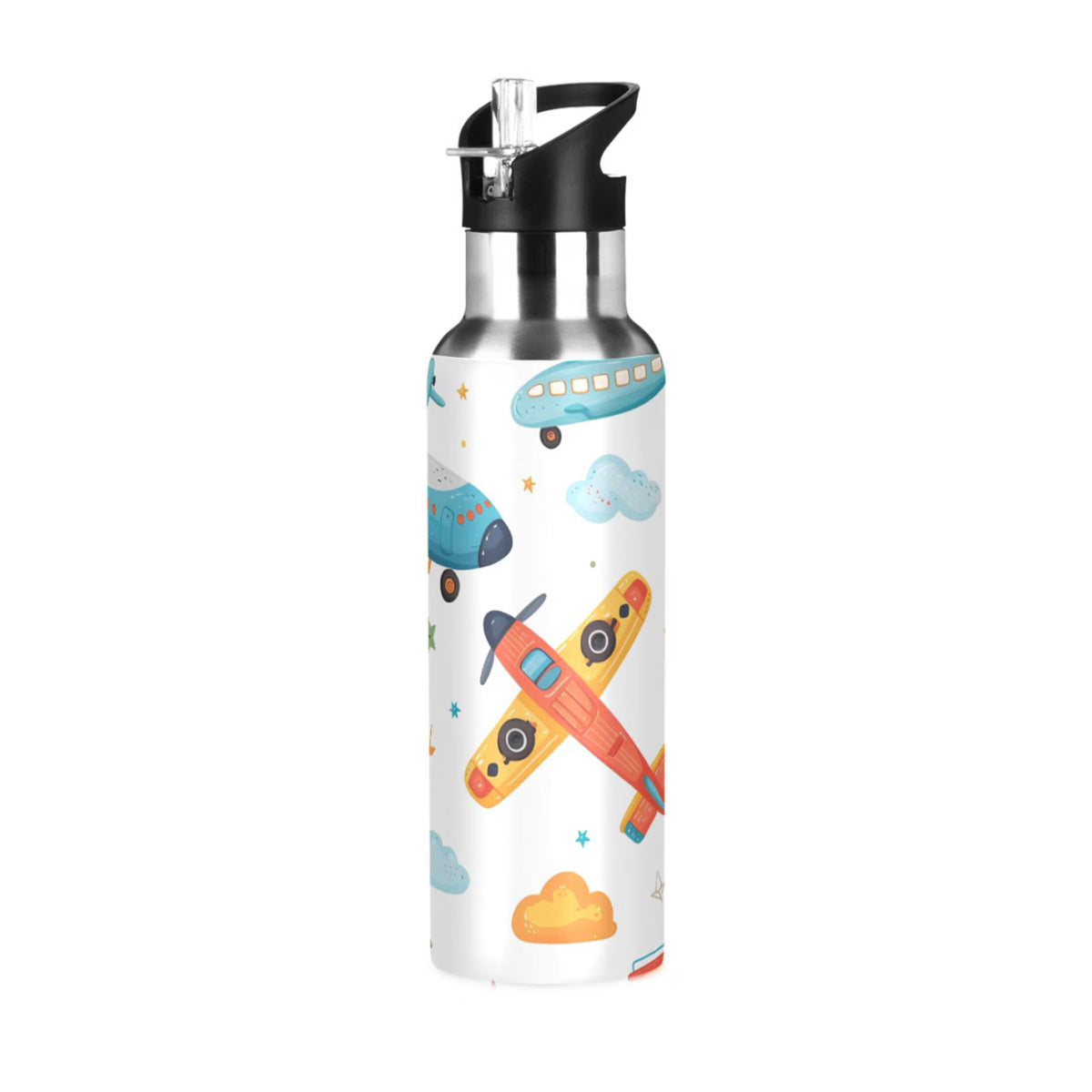 20 oz Insulated Stainless Steel Kids Water Bottle with Straw Lid W599