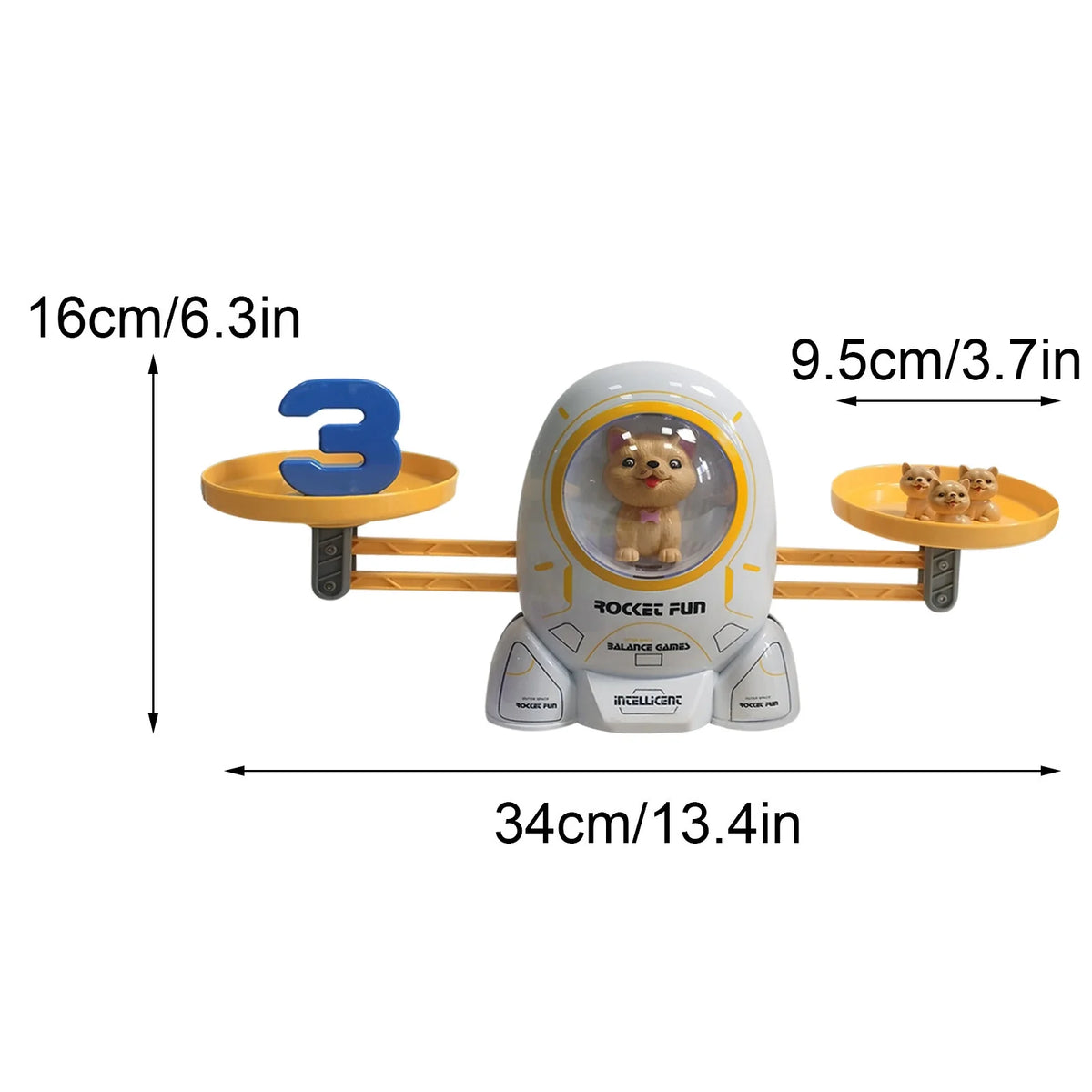 White Elephant Gifts for Toddler Spaceship & Dog Educational Counting Math Game Number Learning Toy T670217