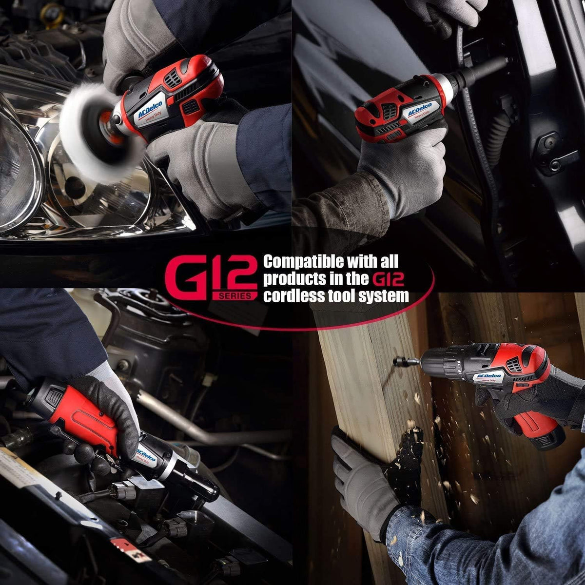 12V Cordless Li-ion 3/8” Brushless Ratchet Wrench & Impact Wrench Combo Tool Kit I44779