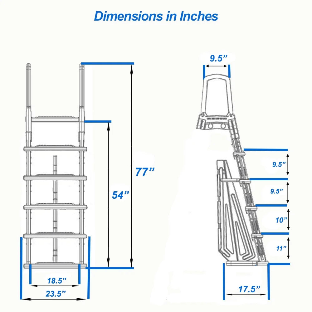 Heavy Duty Resin In-Pool Ladder with Entrapment Barrier M801614