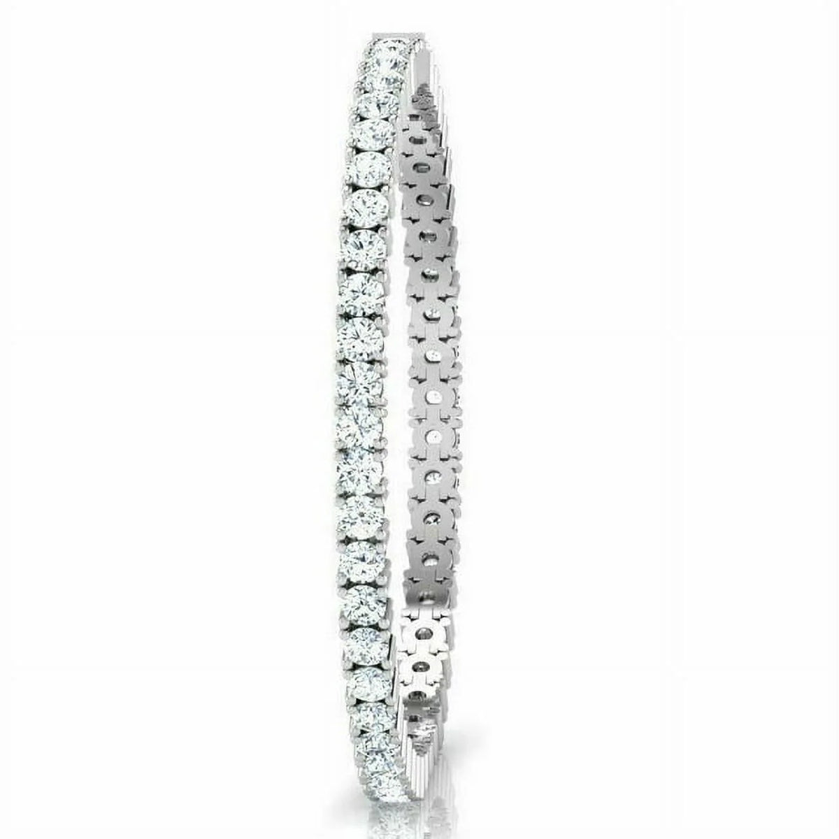 14K White Gold Tennis Bracelet M673