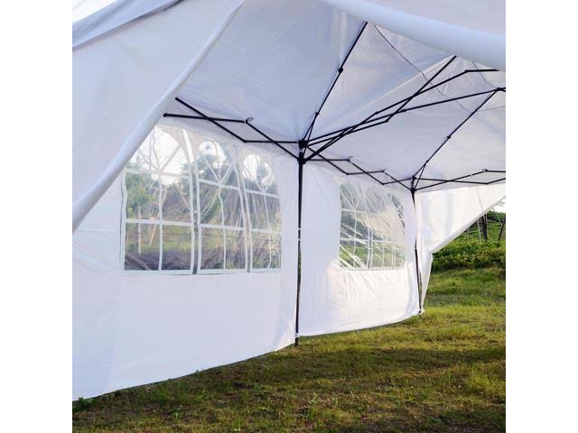 10x20 ft Pop Up Canopy Tent Gazebo with Sides - White W2345
