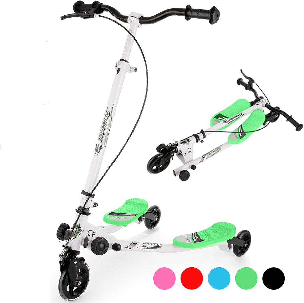 3 Wheel Folding Kids Scooter with Adjustable Handlebar, Pack of 2 K437622
