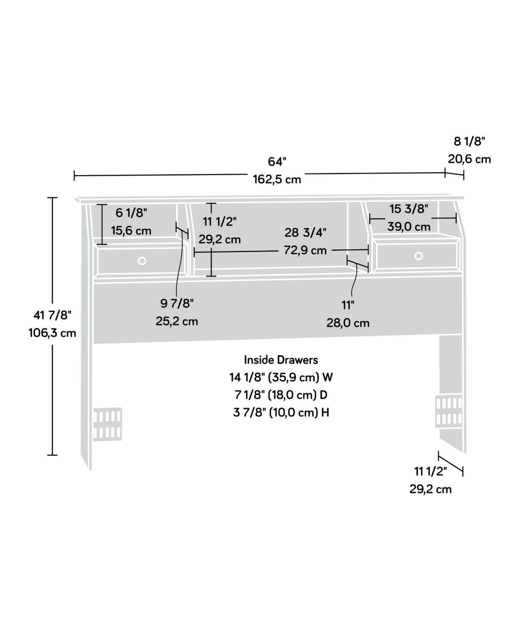 Full/Queen Bookcase Headboard H8776