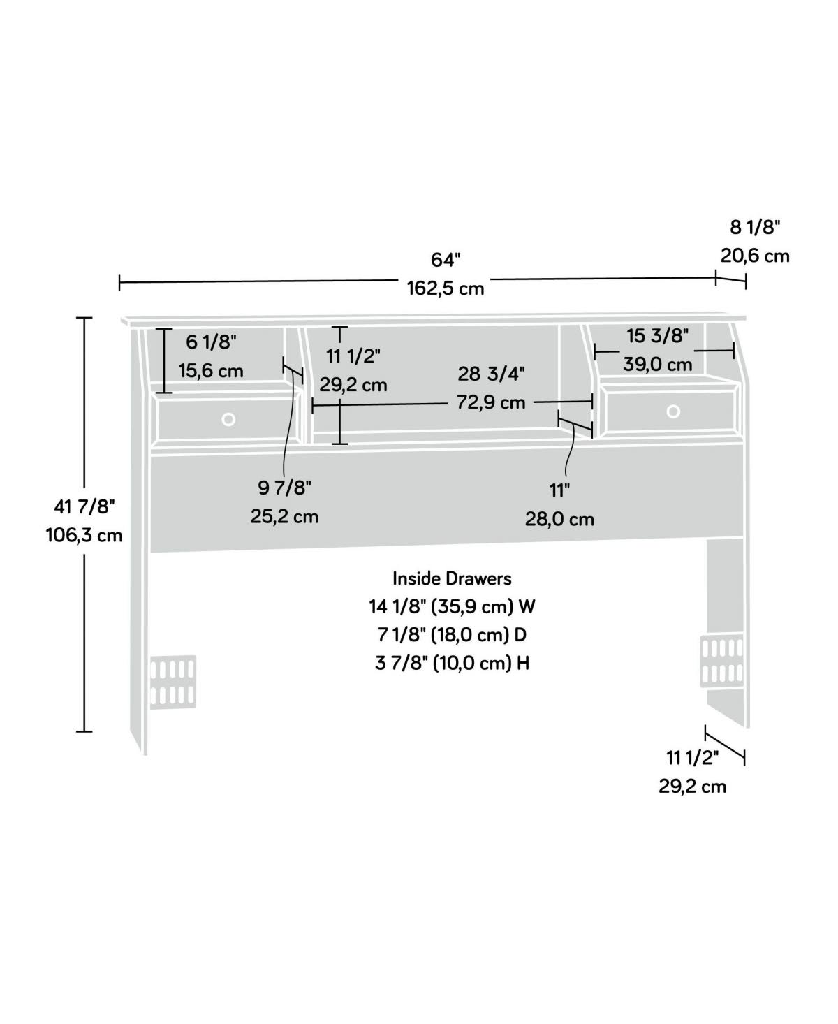Full/Queen Bookcase Headboard H8776