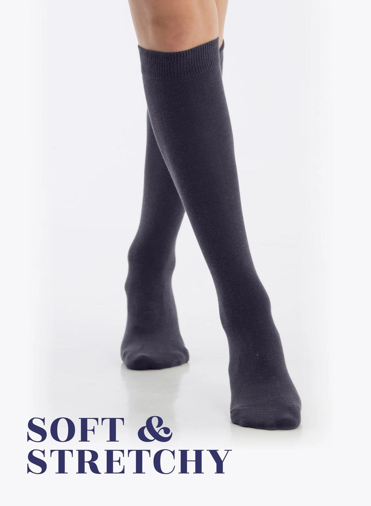Charcoal Grey 4 Pairs Bamboo Knee High Socks S354397
