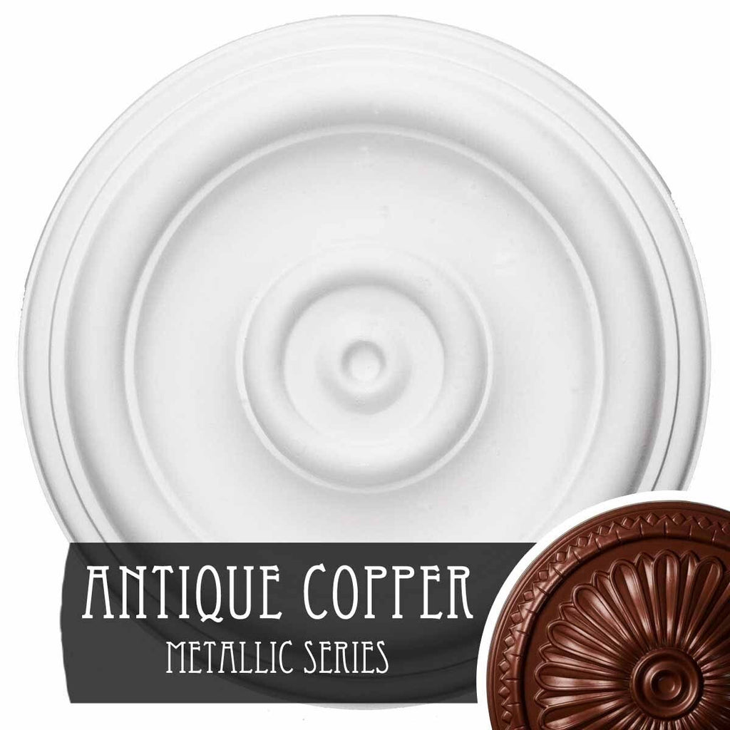 12x22OD x 1x22P Hand-Painted Pewter Ceiling Medallion X619572