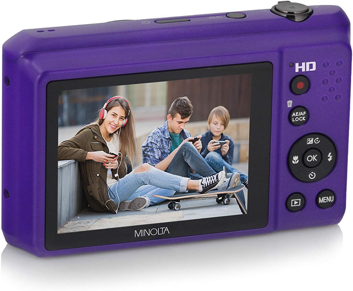 12x Zoom Wi-Fi Digital Camera Purple Pack of 2 T261