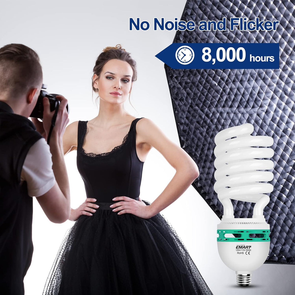 105 Watt Full Spectrum Photography Light Bulb 5500K CFL Daylight Balanced 4 Pack C88531