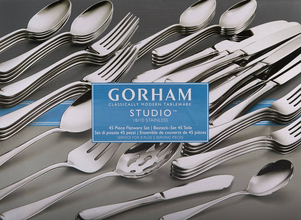 45 Piece Stainless Flatware Set, Service for 8 V634839