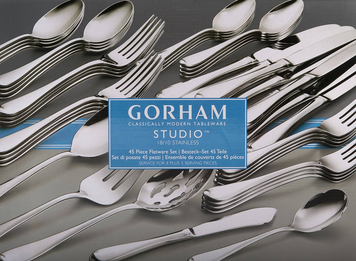 45 Piece Stainless Flatware Set, Service for 8 V634839
