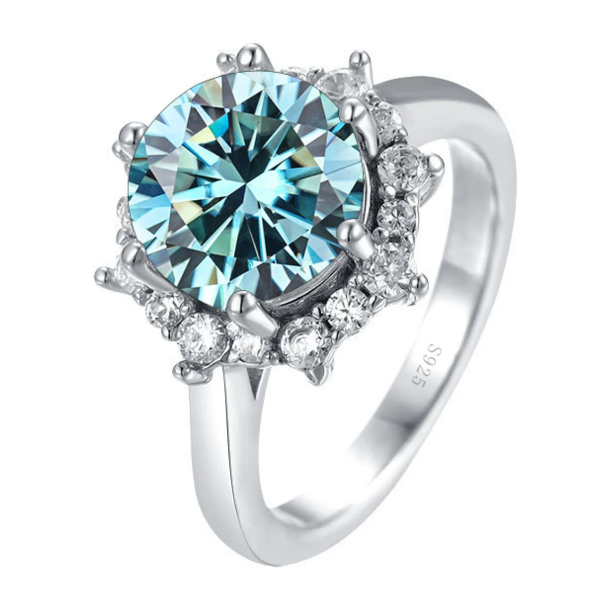 1ct Moissanite Engagement Ring, 925 Sterling Silver Yellow/Blue/Pink Diamond Ring H75156