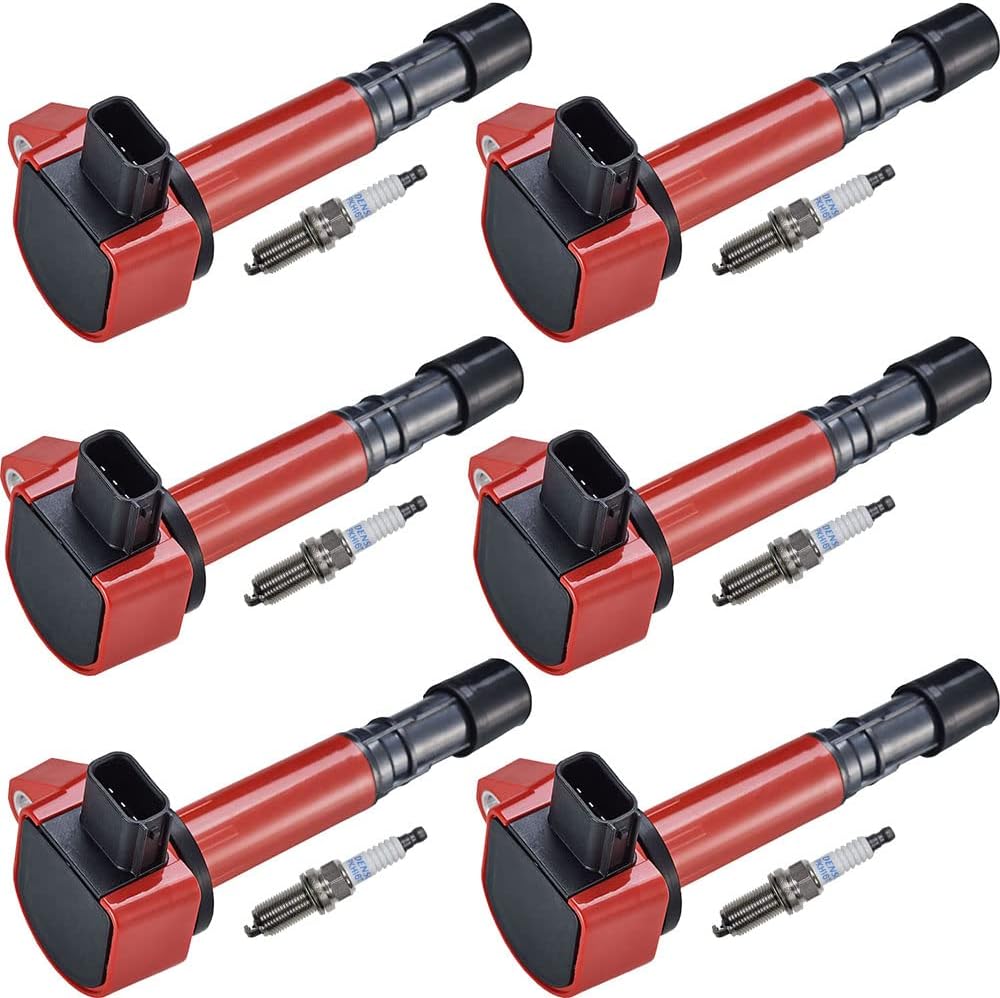 6pcs Red Ignition Coil & Spark Plug R772352