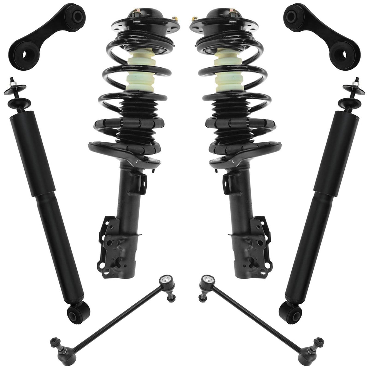 8 Piece Complete Loaded Strut Suspension Kit with Sway Bar Links H27194