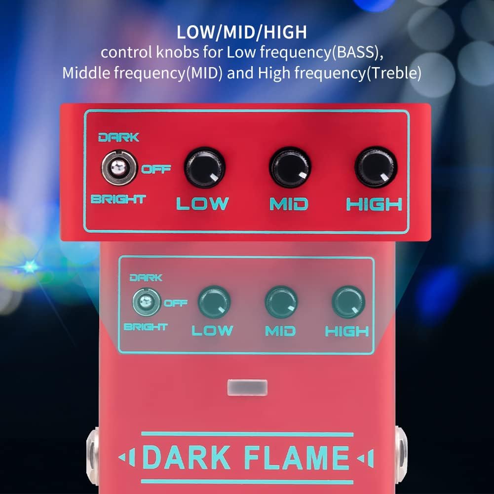 Modern Metal High Gain Distortion Guitar Effect Pedal Dark Flame R Series Distortion Pedal with Treble/Mid/Bass Knobs and Different Tone Style for Electric Guitar Pack of 2 R130
