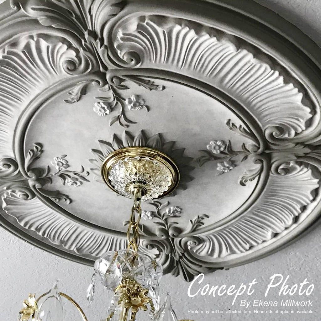 Hand-Painted Black Pearl Ceiling Medallion A309