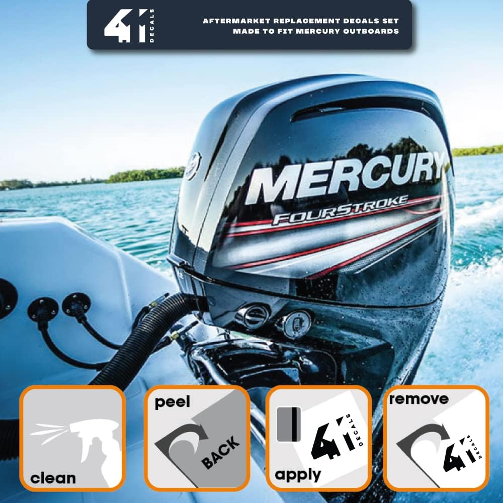 Aftermarket Replacement Outboard Decal Set Pack of 2 X160982