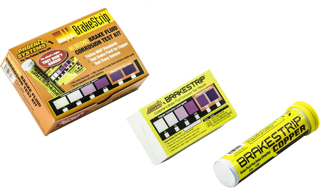 Brake Fluid Test Strip Kit, 100 Test Strips and 100 Rating Cards, Pack of 2 Y97582