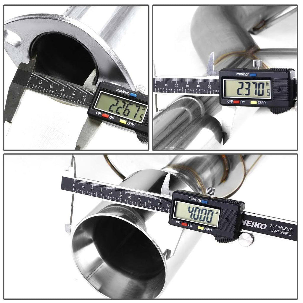 Stainless Steel Dual Rolled Muffler Tip Catback Exhaust System M121