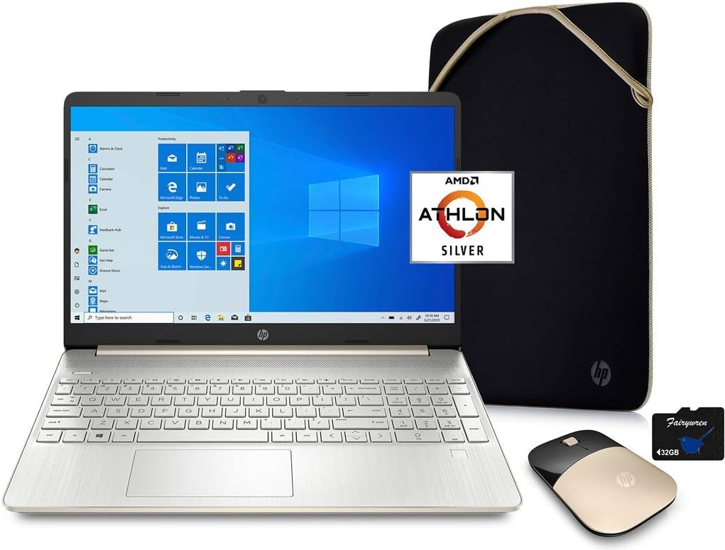 15.6 HD Laptop Computer, AMD Athlon Silver, 4GB RAM, 128GB SSD, Windows 10 S Q638