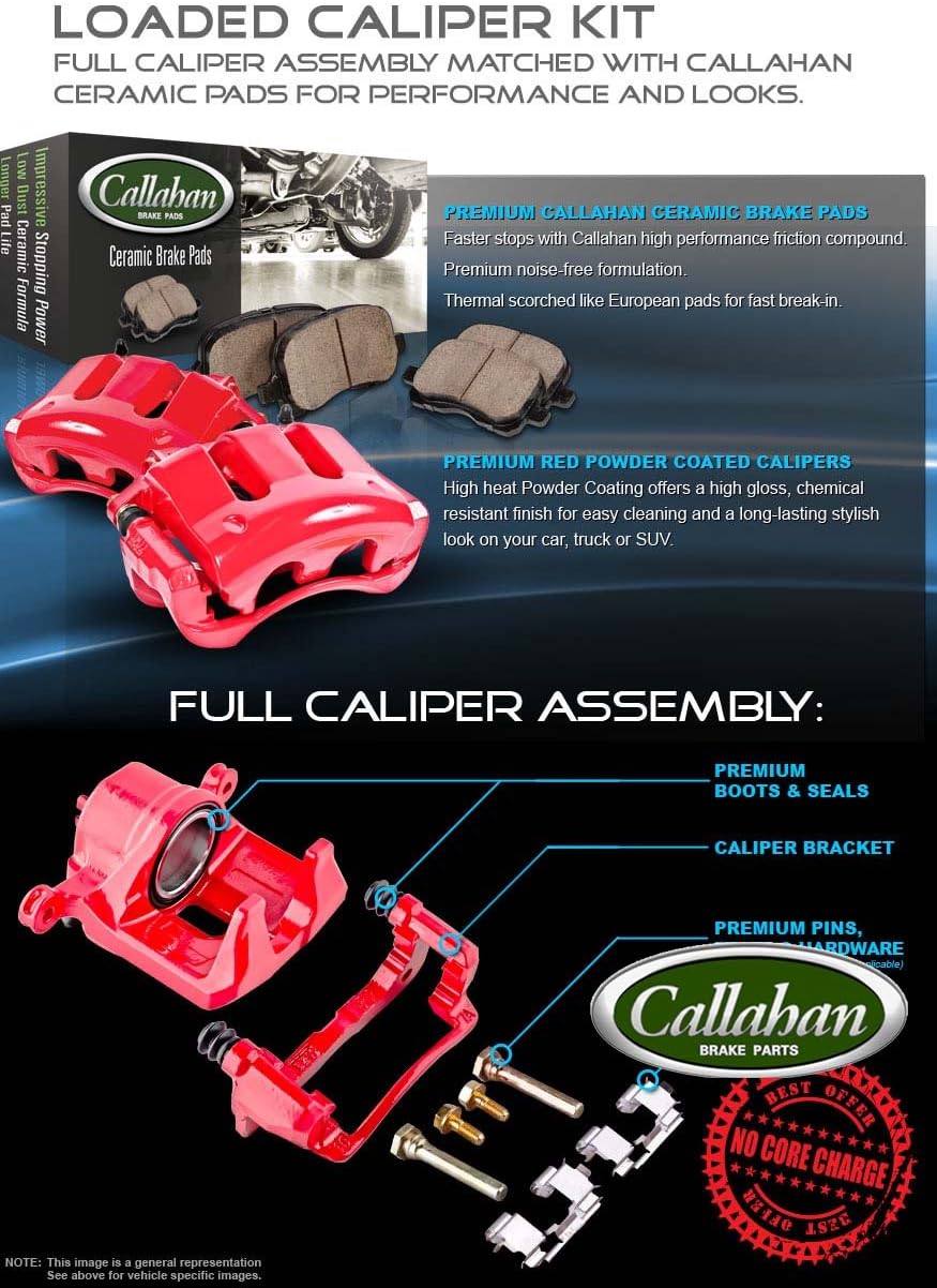 Premium Loaded OE Caliper Assembly Set with Ceramic Brake Pads E8839