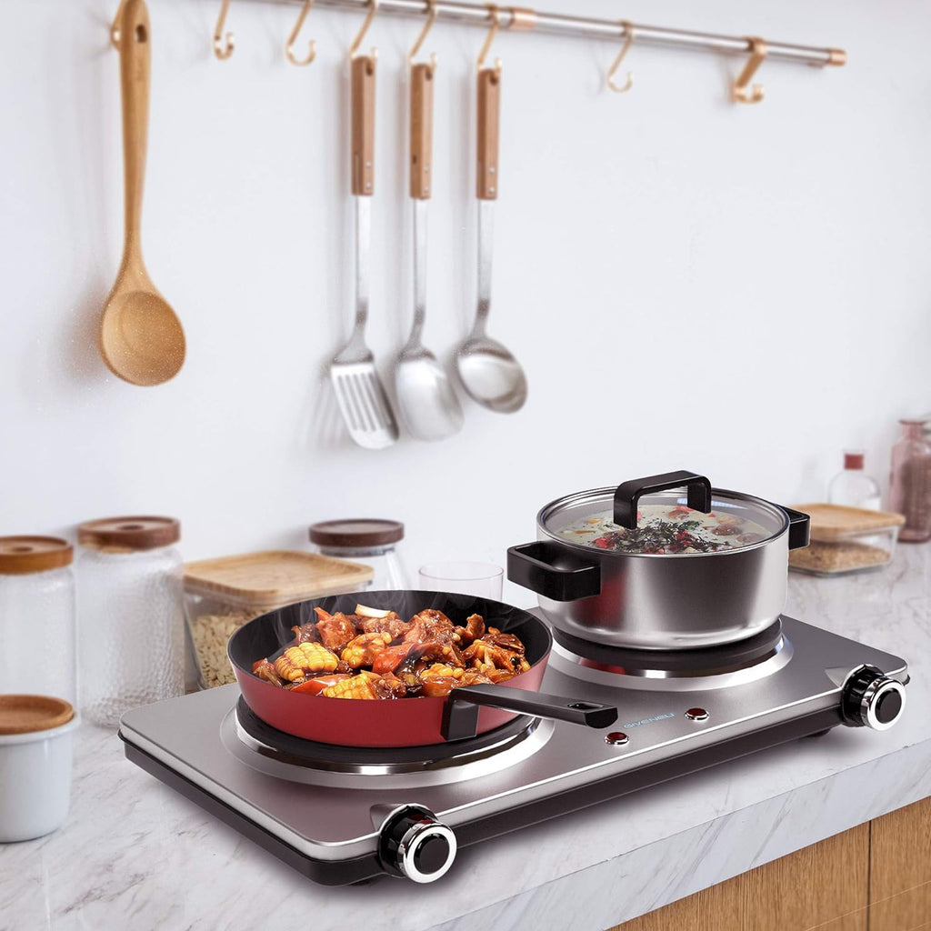 1800W Portable Electric Double Burner Hot Plate I306