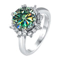 1ct Moissanite Engagement Ring, 925 Sterling Silver Yellow/Blue/Pink Diamond Ring H75156