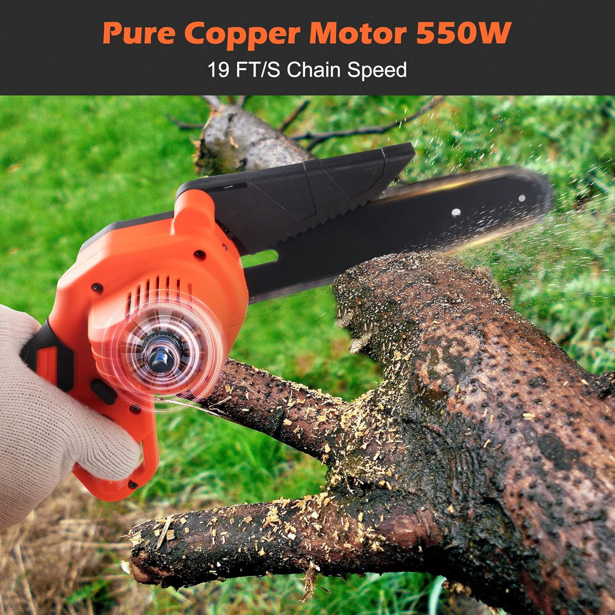 Mini Chainsaw 6 Inch Cordless with 2 Rechargeable Battery Q461225