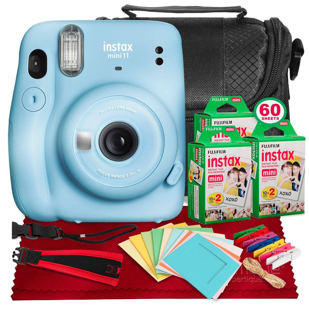 Sky Blue Instant Film Camera with 3X Twin Film (60 Exposures) P606173