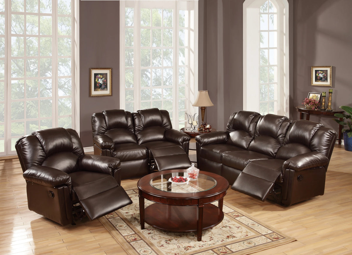Brown Bonded Leather Glider Recliner Chair R658