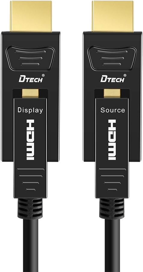 Fiber Optic HDMI Cable 200 Feet 4K 60Hz 18Gbps High Speed with Dual Connectors Micro HDMI and Standard HDMI Connector U2125
