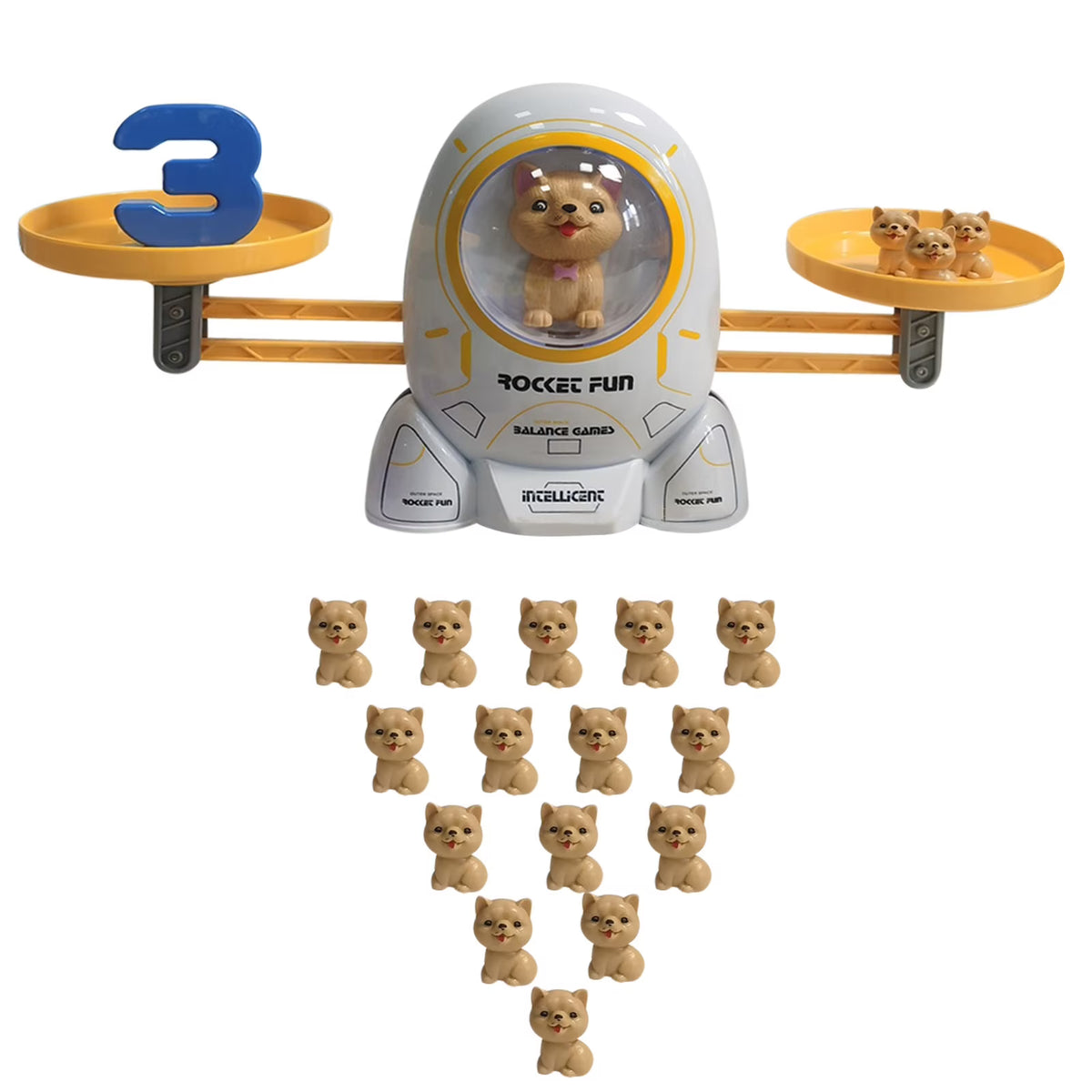 White Elephant Gifts for Toddler Spaceship & Dog Educational Counting Math Game Number Learning Toy T670217