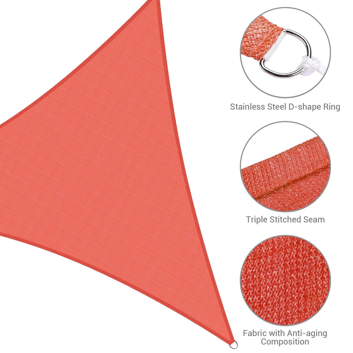 Red Triangle Sun Shade Sail Canopy U8268