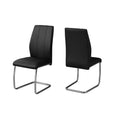 2 Piece Dining Chair Black Leather-Look Chrome N560