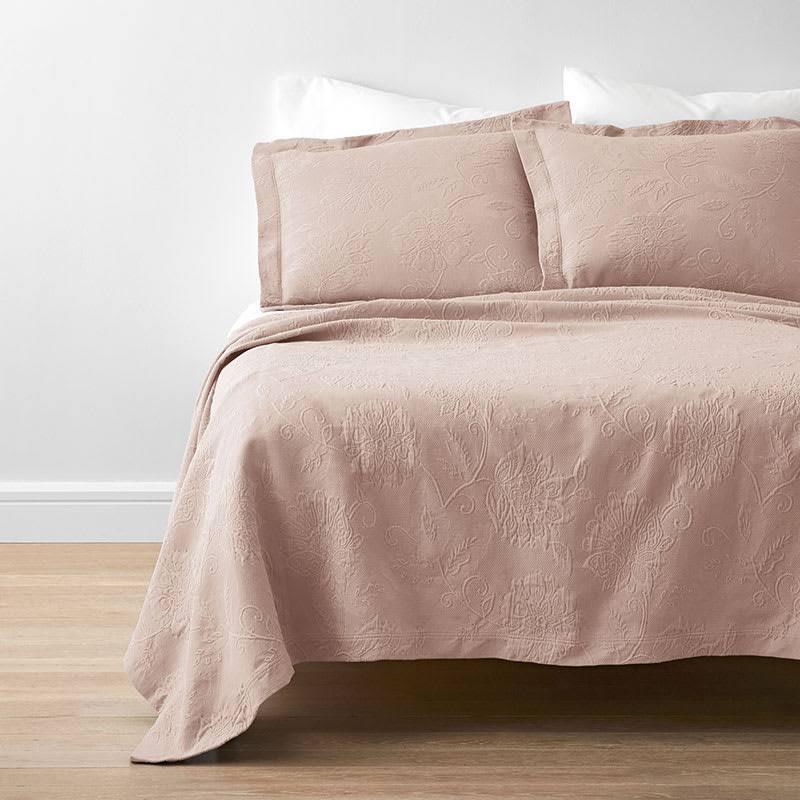 Coral Cotton Matelasse Coverlet Twin G63130