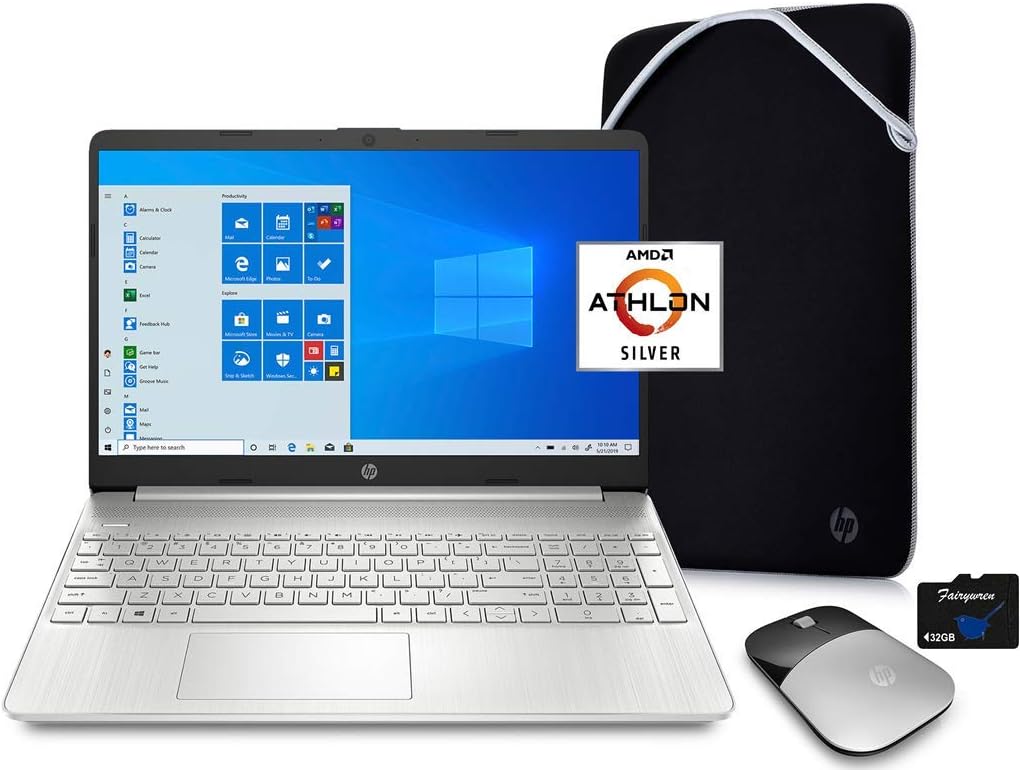 15.6 HD Laptop Computer, AMD Athlon Silver, 4GB RAM, 128GB SSD, Windows 10 S Q638